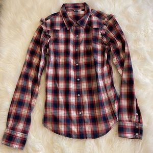 ✨Host Pick✨ Roxy Flannel Plaid Snap Button Down Shirt Sz M